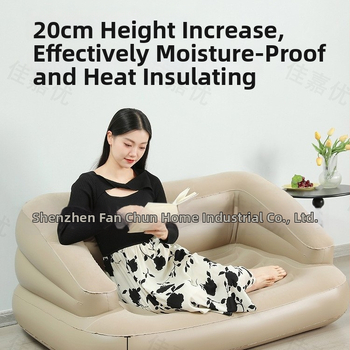 Kétszemélyes kültéri használatra készült felfújható kanapé beépített pumpával, flockolt háttámlával, modell 688c, környezetbarát PVC, 20 cm vastagság