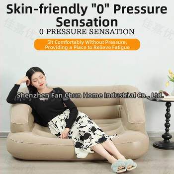 Kétszemélyes kültéri használatra készült felfújható kanapé beépített pumpával, flockolt háttámlával, modell 688c, környezetbarát PVC, 20 cm vastagság