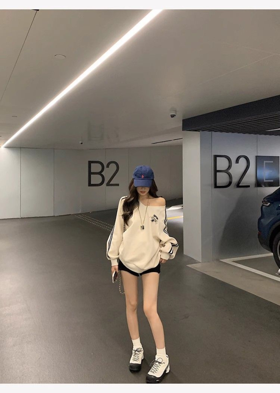 Ženski džemper s V-izrezom, fleece podstavljenim, ležernog kroja, dugim rukavima, s otiskom