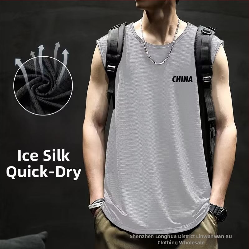 Спортна жилетка камуфляжен модел, свободна кройка, дигитален печат, полиестер, без ръкави