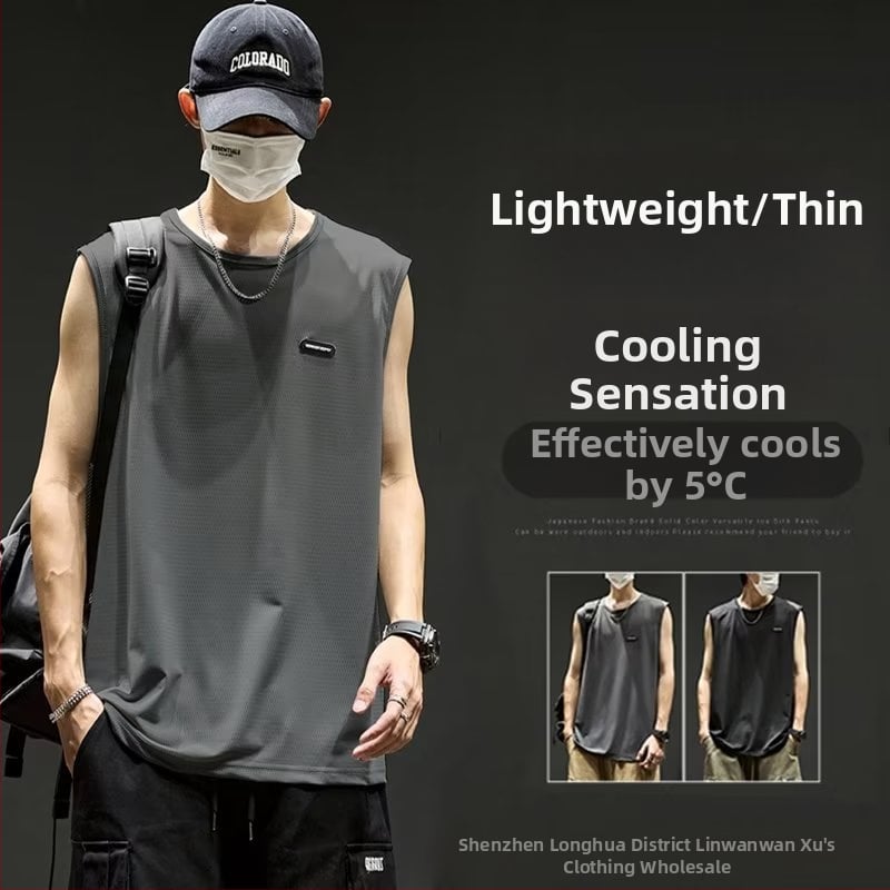 Спортна жилетка камуфляжен модел, свободна кройка, дигитален печат, полиестер, без ръкави