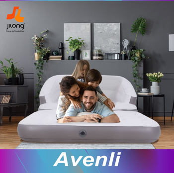 JILONG canapea-pat gonflabil, pernă de aer îngroșată, canapea pliabilă de exterior, portabil, suport până la 150 kg, PVC suprafață