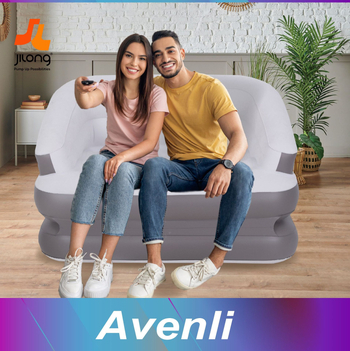 JILONG canapea-pat gonflabil, pernă de aer îngroșată, canapea pliabilă de exterior, portabil, suport până la 150 kg, PVC suprafață