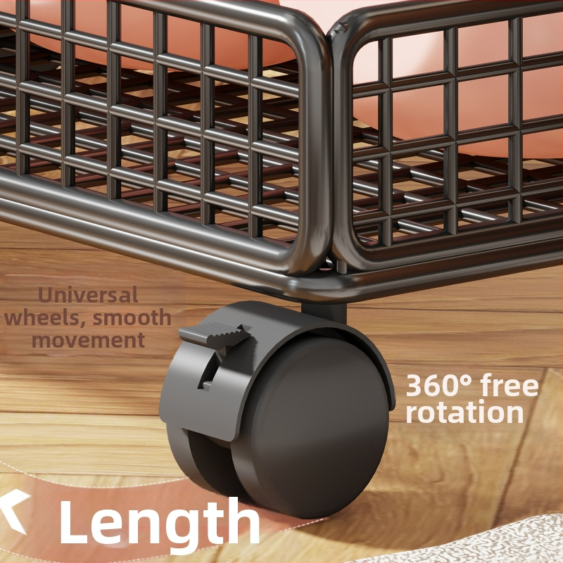 Кошница за съхранение с колела за йога постелки и спортно оборудване | Метална конструкция, стил Желязно изкуство, модерен минимализъм, модел 2295817683402753024