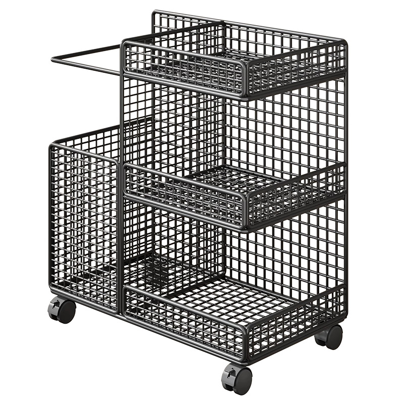 Кошница за съхранение с колела за йога постелки и спортно оборудване | Метална конструкция, стил Желязно изкуство, модерен минимализъм, модел 2295817683402753024