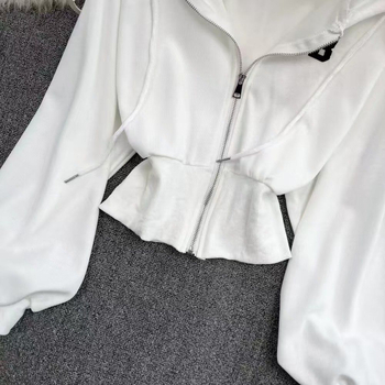 Ženska duksa s kapuljom, labav kroj uz pojas u struku, dugi rukavi, poliester, Zima 2025