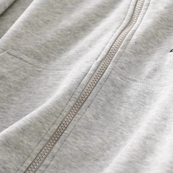 Ženska kapuljačasta dukserica s natpisima i izvezenim, slobodan kroj, prednji zip, pamuk-elastan mješavina