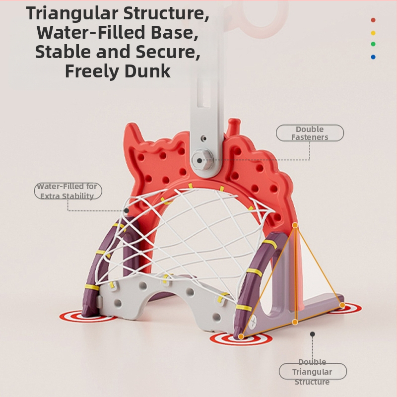 Unutarnji podesivi koš za košarku za djecu – pet u jednoj igrački, plastična konstrukcija, uzrast 4–6 godina