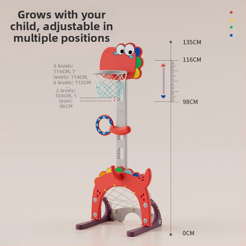 Unutarnji podesivi koš za košarku za djecu – pet u jednoj igrački, plastična konstrukcija, uzrast 4–6 godina
