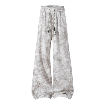 Muške jesenske sport casual hlače s tie-dye uzorkom, ravni kroj, srednji struk, vezanje