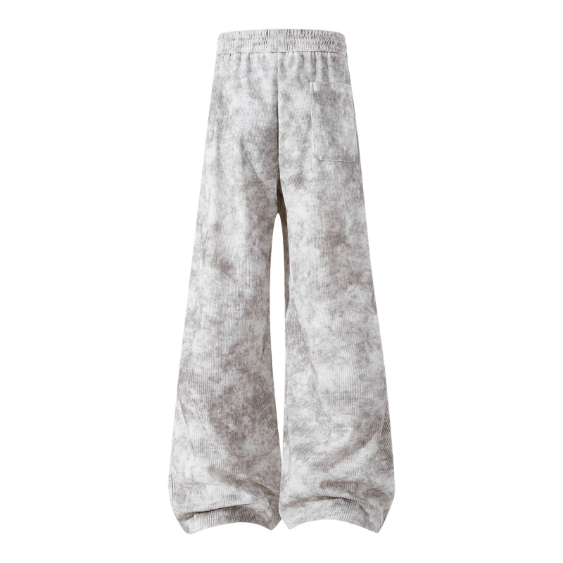 Muške jesenske sport casual hlače s tie-dye uzorkom, ravni kroj, srednji struk, vezanje