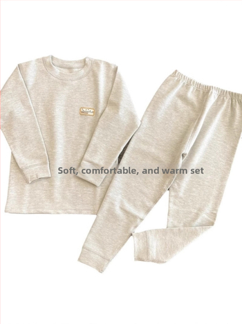 Unisex dječji toplinski set donjeg rublja od Shu velvet cotton, 95% pamuk, jednobojni dizajn, mekan završetak, topao za zimu i jesen, za djecu 8+ godina