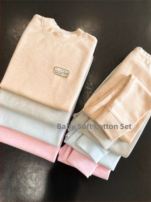 Unisex dječji toplinski set donjeg rublja od Shu velvet cotton, 95% pamuk, jednobojni dizajn, mekan završetak, topao za zimu i jesen, za djecu 8+ godina