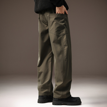 Muške casual hlače, retro stil, ravni kroj, dugačke, srednji pojas, 100% poliester.