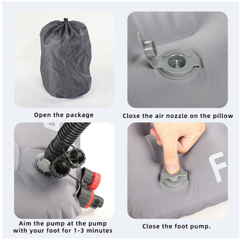 Dvojno nafukljivo ležište za kampiranje s ugrađenom električnom pumpom, niski profil, nosivost 200 kg