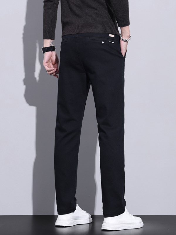 Muške jesenske hlače poslovno casual stil, ravni kroj, srednji pojas, zatvarač, pamuk-mješavina.