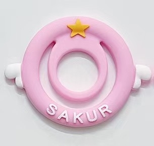 Memory Cartoon gyűrűcsukló tartó – fém, rajzfilm-stílus, testreszabható, univerzális