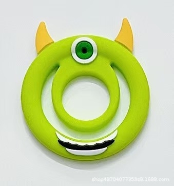 Memory Cartoon gyűrűcsukló tartó – fém, rajzfilm-stílus, testreszabható, univerzális