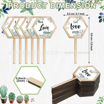 Drevené štítky na rastliny z boxwoodu, Značka Great success, Kategória Rastliny, Štýl Moderná jednoduchosť