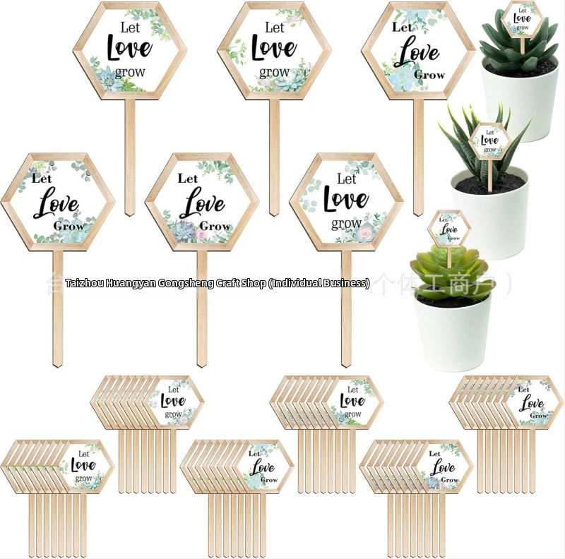 Drevené štítky na rastliny z boxwoodu, Značka Great success, Kategória Rastliny, Štýl Moderná jednoduchosť
