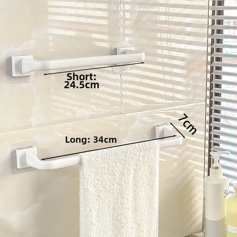 Suport pentru prosoape din plastic, cu ventuze, fără găuri, pentru baie și bucătărie, multifuncțional