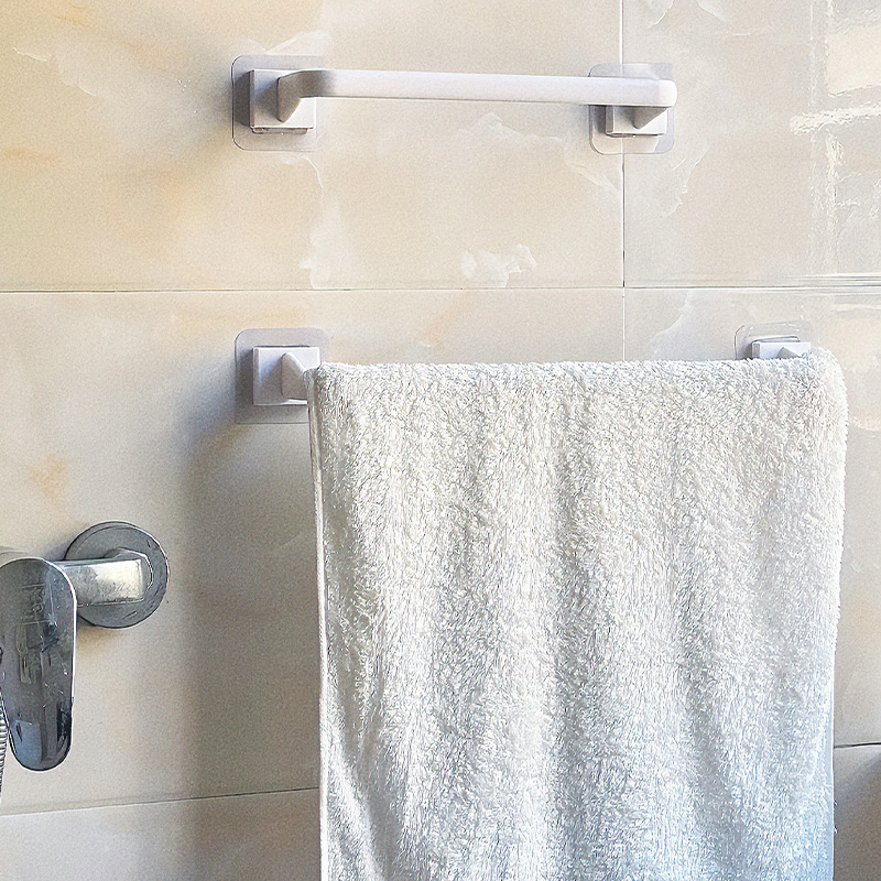 Suport pentru prosoape din plastic, cu ventuze, fără găuri, pentru baie și bucătărie, multifuncțional