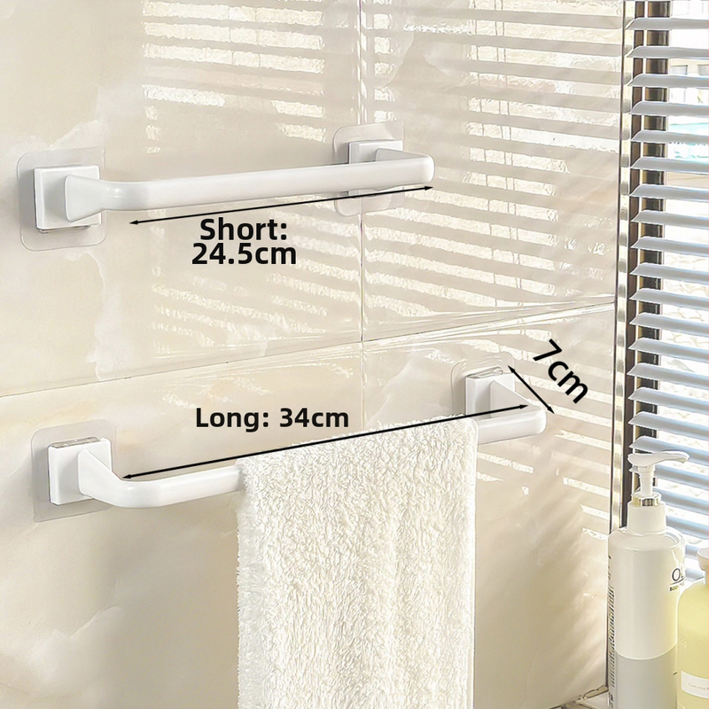 Suport pentru prosoape din plastic, cu ventuze, fără găuri, pentru baie și bucătărie, multifuncțional