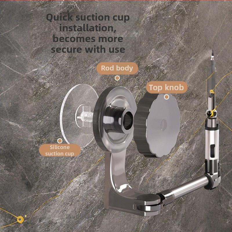 Držiak na uteráky s prísavkou, bez vŕtania, rozťahovateľný do kúpeľne, plastový