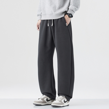 Muške casual hlače, japanski retro stil, ravni kroj, visoki struk, bambusova vlakna