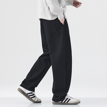 Muške casual hlače, japanski retro stil, ravni kroj, visoki struk, bambusova vlakna