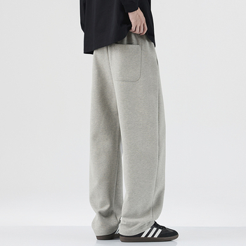 Muške casual hlače, japanski retro stil, ravni kroj, visoki struk, bambusova vlakna