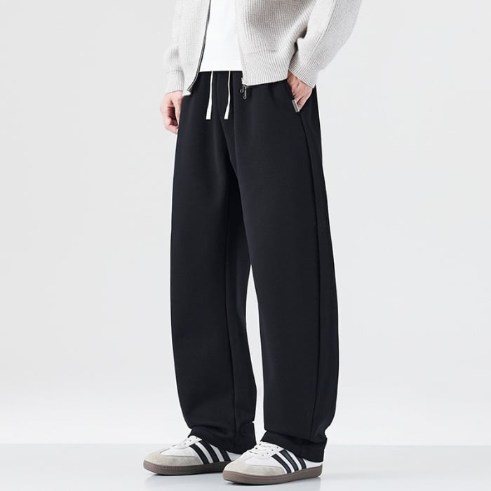 Muške casual hlače, japanski retro stil, ravni kroj, visoki struk, bambusova vlakna