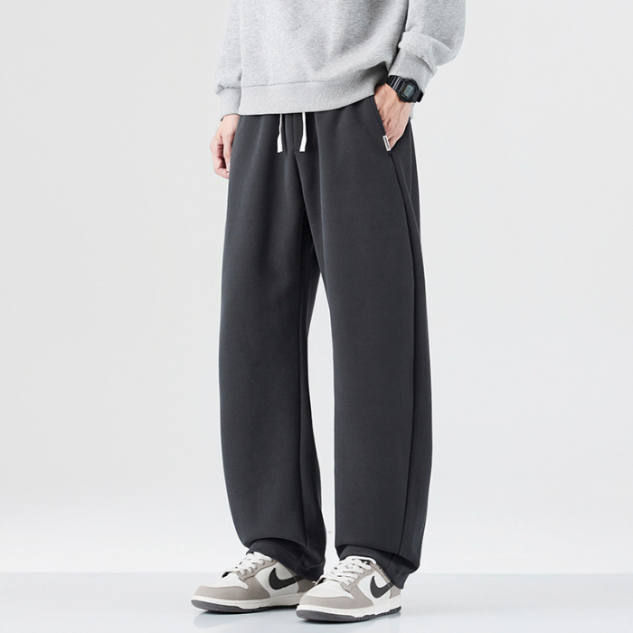 Muške casual hlače, japanski retro stil, ravni kroj, visoki struk, bambusova vlakna