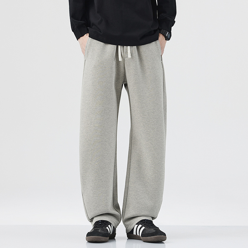 Muške casual hlače, japanski retro stil, ravni kroj, visoki struk, bambusova vlakna