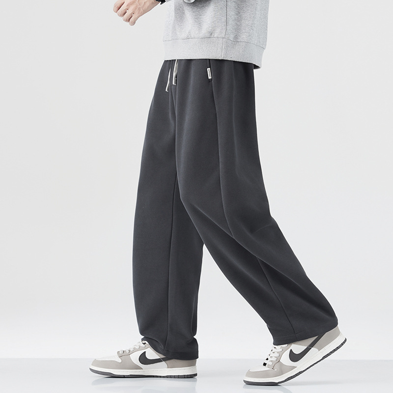 Muške casual hlače, japanski retro stil, ravni kroj, visoki struk, bambusova vlakna