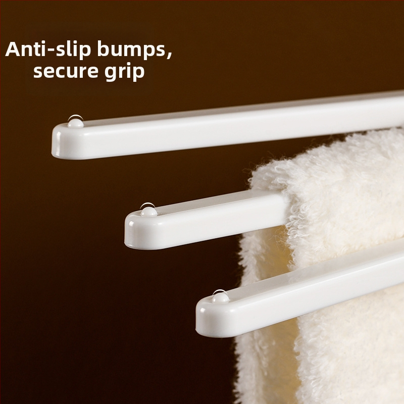 FaSoLa nástenný vešiak na uteráky, otočný kúpeľňový skladovací vešák, bez vŕtania, ABS