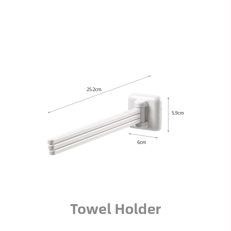 FaSoLa suport prosoape montat pe perete, rotativ, fără găuri, ABS
