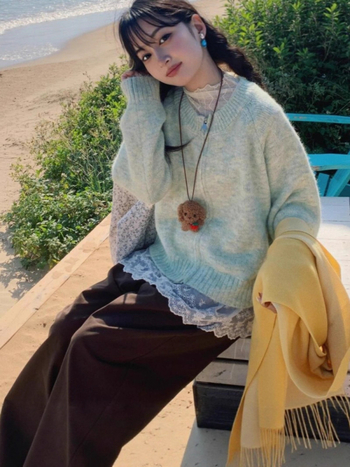 Damski debeli pleteni kardigan s dvostrukim zatvaračem, okrugli izrez, dugi rukavi, jednobojni dizajn