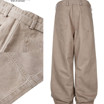 Muške casual hlače od 100% pamuka, udobnog kroja, srednji struk, zip, s remenom