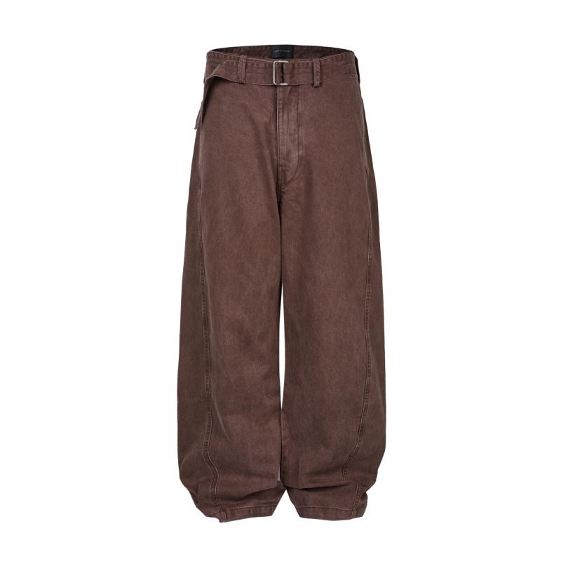 Muške casual hlače od 100% pamuka, udobnog kroja, srednji struk, zip, s remenom