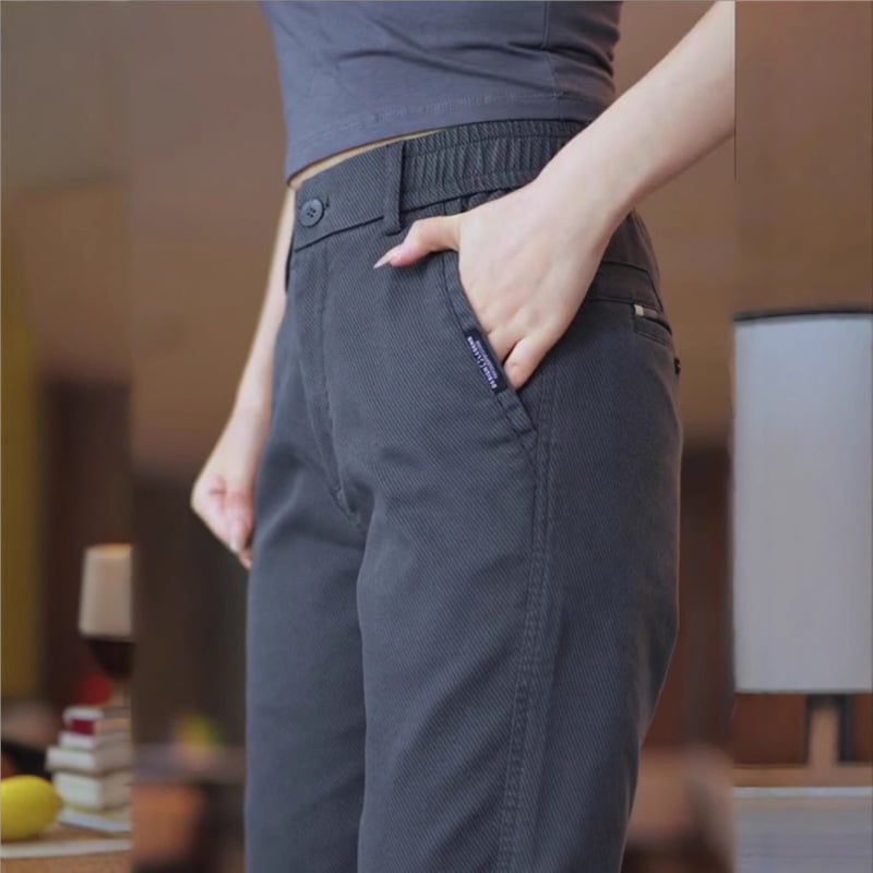 Muške pamukaste hlače ravnog kroja, duge, casual/business stil, ljeto, srednji struk, bez pojasa, zatvarač, džepovi