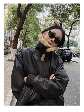 Ženska jakna od PU imitacijske kože, street stil, zatvarač na zip, duljina 50–65 cm, dugi rukavi