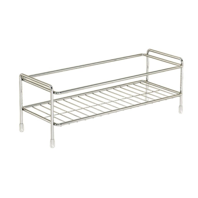 Minimalistički kupaonski stalak za pohranu s držačem za četkice i kutijom za pohranu, 1 sloj, ugljični čelik, praškasti premaz, nosivost 1–5 kg