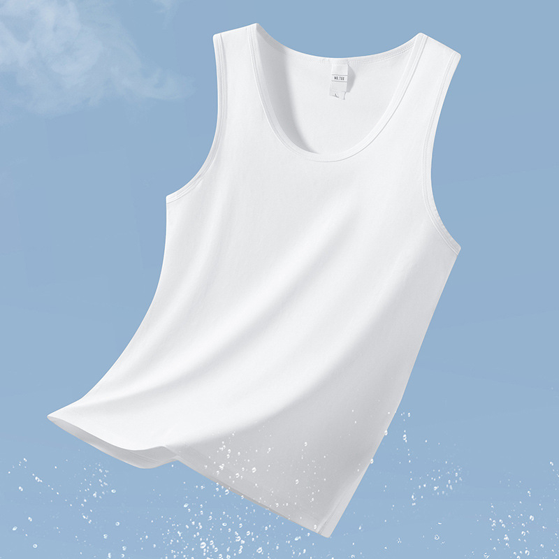 Modal спортна потник без ръкави, фиксиран стил, едноцветен дизайн, бързосъхнеща антибактериална и против акара материя, състав: 47.5% модал, 47.5% памук, 5% еластан