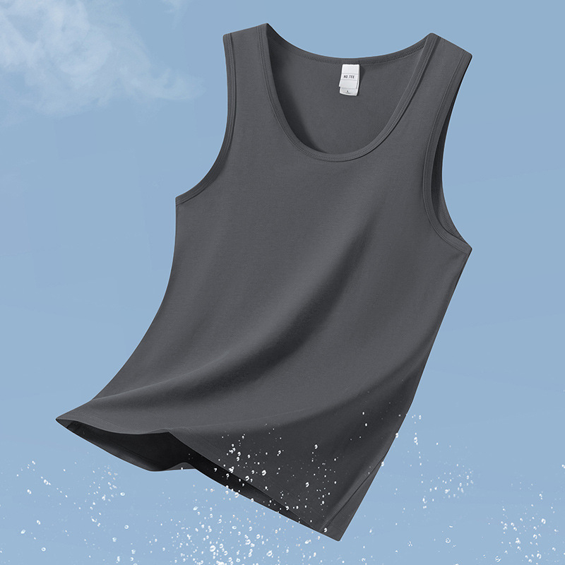 Modal спортна потник без ръкави, фиксиран стил, едноцветен дизайн, бързосъхнеща антибактериална и против акара материя, състав: 47.5% модал, 47.5% памук, 5% еластан