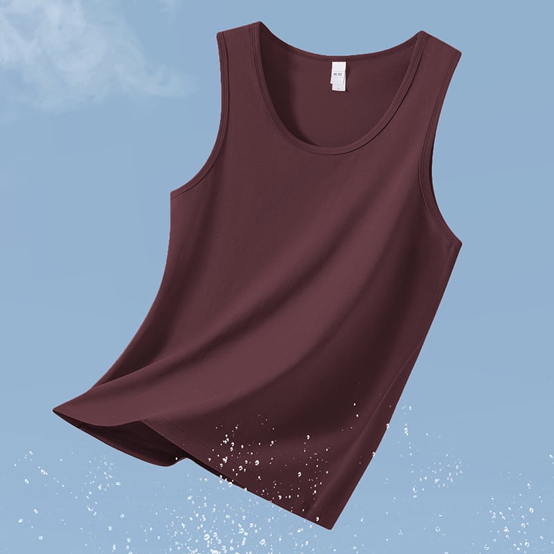 Modal спортна потник без ръкави, фиксиран стил, едноцветен дизайн, бързосъхнеща антибактериална и против акара материя, състав: 47.5% модал, 47.5% памук, 5% еластан