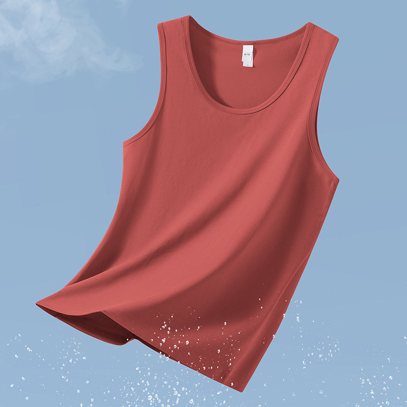 Modal спортна потник без ръкави, фиксиран стил, едноцветен дизайн, бързосъхнеща антибактериална и против акара материя, състав: 47.5% модал, 47.5% памук, 5% еластан