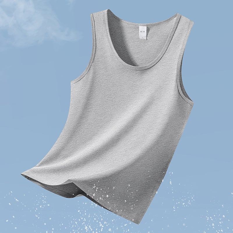 Modal спортна потник без ръкави, фиксиран стил, едноцветен дизайн, бързосъхнеща антибактериална и против акара материя, състав: 47.5% модал, 47.5% памук, 5% еластан