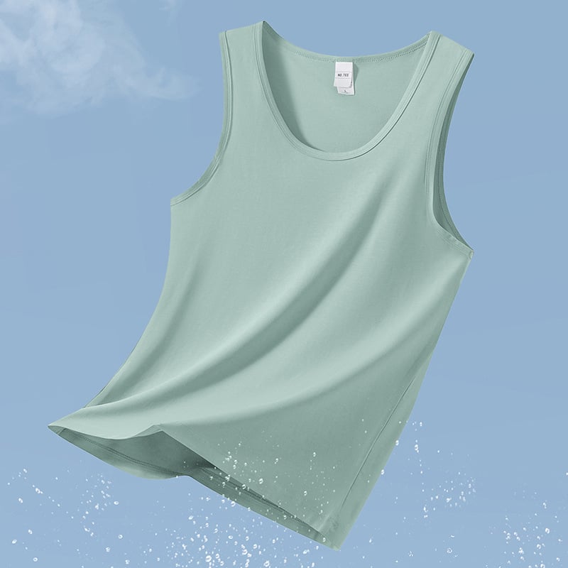 Modal спортна потник без ръкави, фиксиран стил, едноцветен дизайн, бързосъхнеща антибактериална и против акара материя, състав: 47.5% модал, 47.5% памук, 5% еластан
