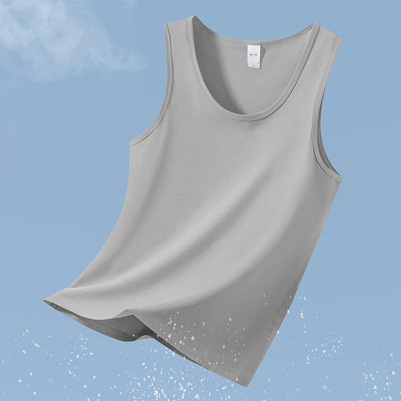 Modal спортна потник без ръкави, фиксиран стил, едноцветен дизайн, бързосъхнеща антибактериална и против акара материя, състав: 47.5% модал, 47.5% памук, 5% еластан